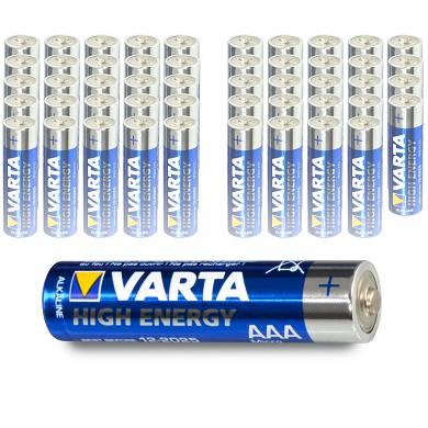 50x Varta AAA High Energy Micro LR03 Batterie - 1200mAh 1,5V Alkaline 50 Stück