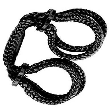 Tied N Teased Japanische Seil-Fesseln aus Seide in schwarz mit 2,3m Länge