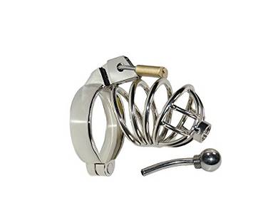 Ring Cage mit Penisplug kurz. Keuschheitsgürtel für Männer mit Dilator Peni