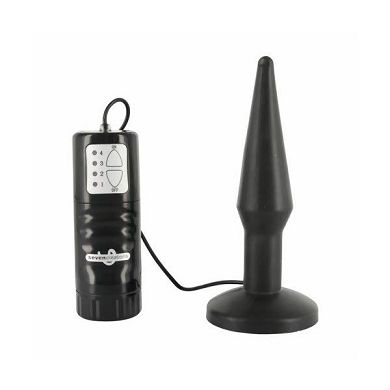 Seven Creations PURE Anal Butt Plug mit Vibrator in schwarz in Größe S