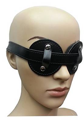 Bondage Leder Augenbinde Augenmaske Kopf Maske gepolstert mit Pelz