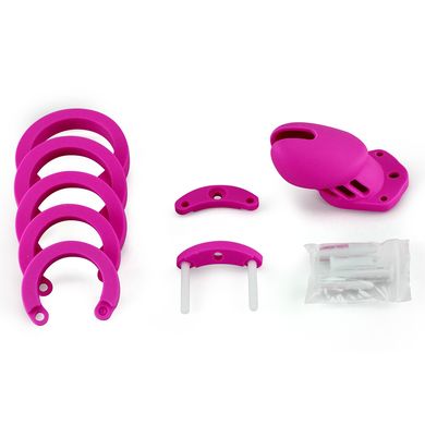  Keuschheitskfig Silikon purple (Male chastity Device) Keuschheitsgrtel mit 5 Silikonr