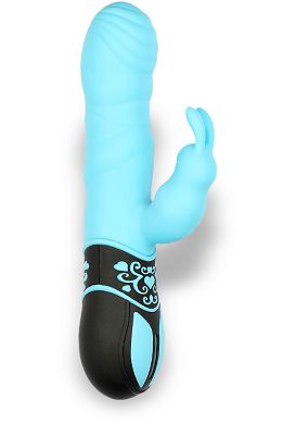 19 x 3,7 cm Vibrator - Design for Climax - Rabbit Silikon blue
