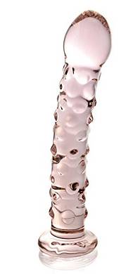 Deluxe Glasdildo (Ø 27-35 mm) magic rose. Butt Plug mundgeblasen