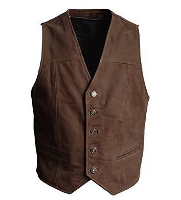 Lederweste 315 Jeans Nubuk mittelbraun