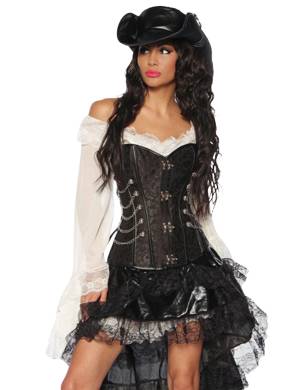 Steampunk Corsage - Schwarz