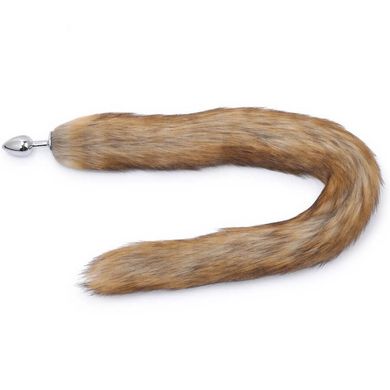 8 x 3,4 cm Fox Tail Plug brown - mit 75 cm Schwanz