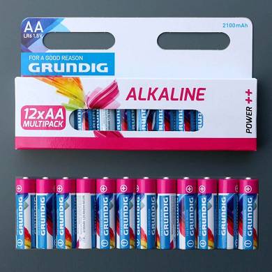 12 x Grundig AA 1,5V POWER++ Mignon LR6 2100mAh Rundzelle 12er Set Batterien V A