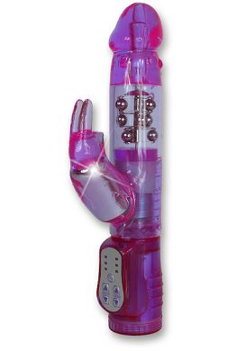 24 x 4 cm Rabbit Pearl Perlenvibrator in purple