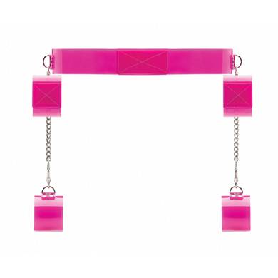 Bondagegurt mit Handschellen - in Rosa