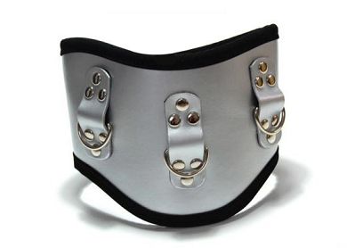 Leder Halskorsett - SILBER / GRAU
