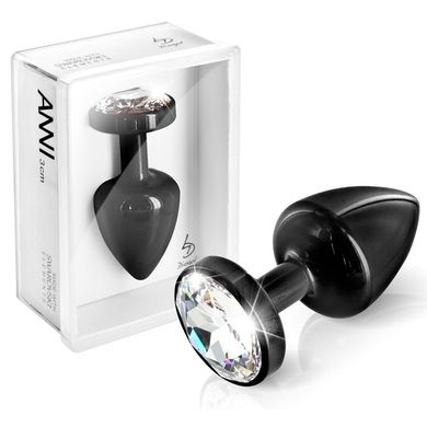 ANNI Round Analplug Diamond Black 7 x 3 cm