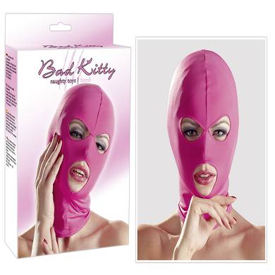 pinke Stoff-Kopfmaske mit Augenffnungen