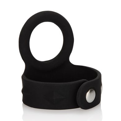 Cockring Tri-Snap Scrotum Support Ring L black