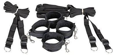 SUMERSHA Bett Bondage Kit Handfesseln und Nylonband SM-Spiel Spielzeug Handmanschette Neop