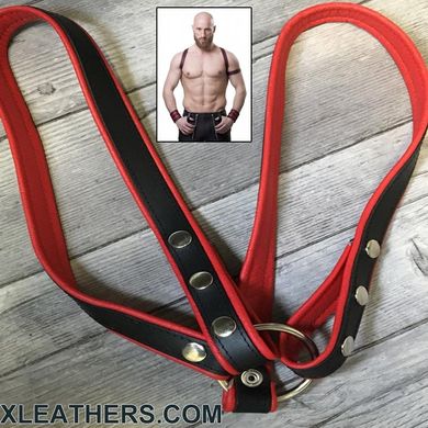Leder-Harness Gigant rot-schwarz