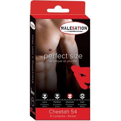 Malesation Kondome Perfect Size Cheetah 54 mm Breite 9er