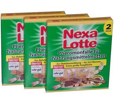 Nexa Lotte Pheromonfalle Nahrungsmittelmotten Lebensmittel Mottenfalle 3x2 Stück