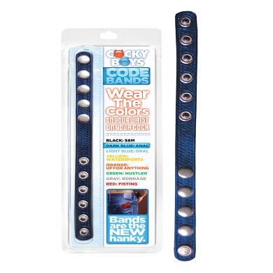 CockyBoys Leather Code Band - Dark Blue - Anal