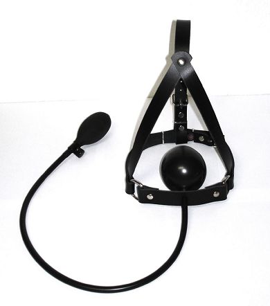 Leder Kopfgeschirr mit Pump-Knebel