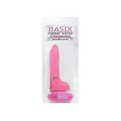 Basix 8" Vibrating Dong: Pink
