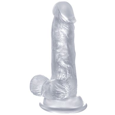 15 x 3,5 cm REALROCK Dildo - mit Hoden clear
