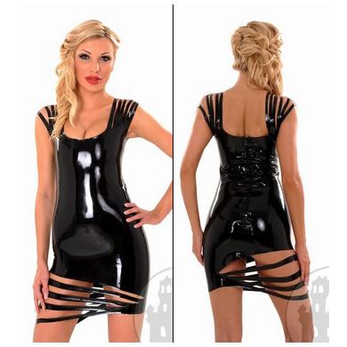 Latexkleid mit Cut-Out Rock