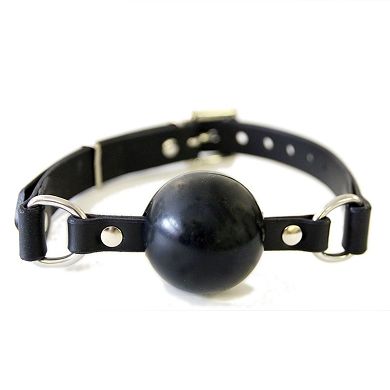 46mm Gummi Ballknebel / Ballgag in schwarz