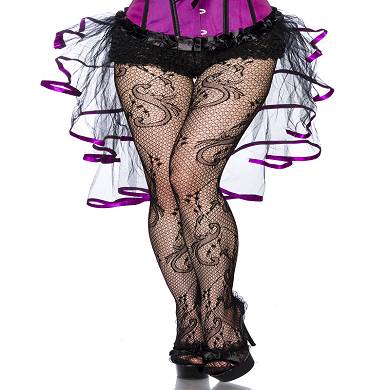 Burlesque Volant Rock mit einer Satinborte