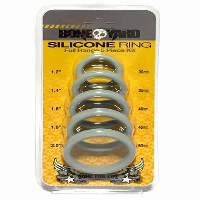 Bone Yard Silicone Ring 5-Pcs Kit Grey