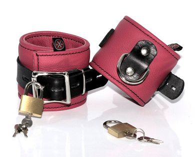 Leder Fufessel TRINITY - pink