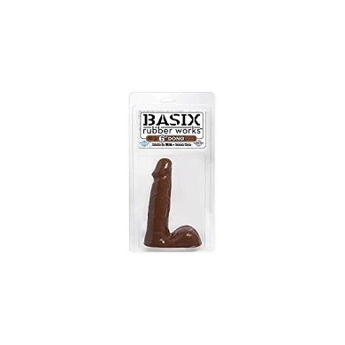 Basix 152 mm Dong with balls - Brown (Dildos Nicht Vibrierend)