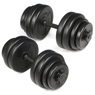 Physionics Hantelset Kurzhantel Set 30kg Schwarze Stange. HSTA05/B