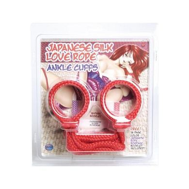 Japanese Silk Love Rope? Ankle Cuffs, Red