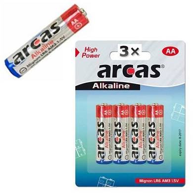 12 × Arcas Batterie Mignon AA LR6 Alkali -Mangan 1,5V 2400 mAh AM3 Blister