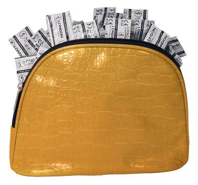 100 transparente Kondome inkl. Gold-Tasche
