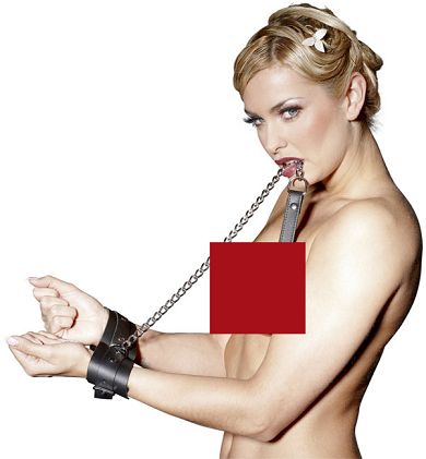 Bondage-Set Leder-Handfessel mit Leine