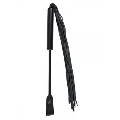 2 in 1 Leder-Peitsche und Gerte, schwarz