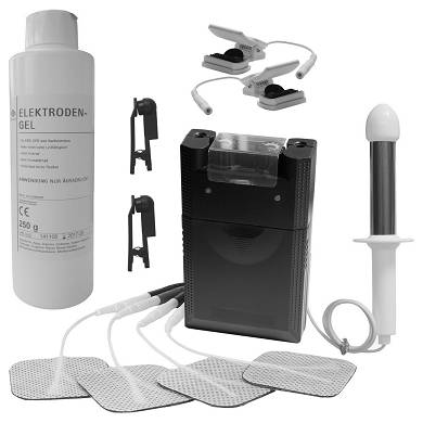 REIZSTROM-STARTER-SET inkl. Tens-Gerät, Analsonde, 2 Paar Klammern, Kontaktgel