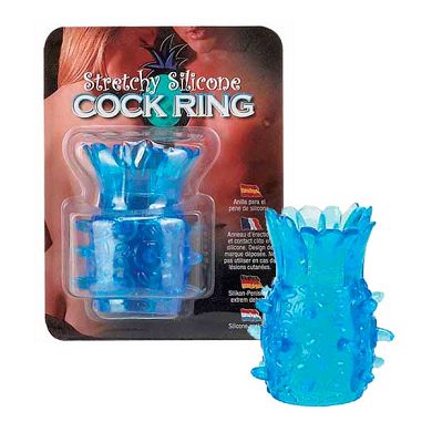 Stretchy Silicone Cockring blau, 5 cm