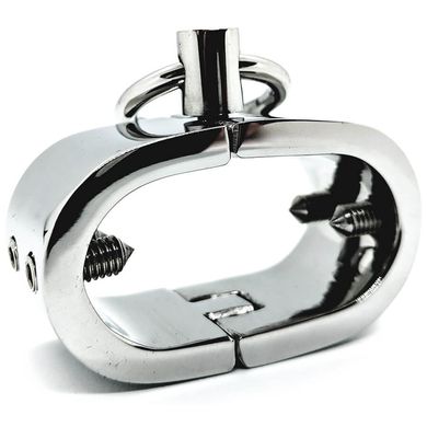 HardcoreDeLuxe Stainless Steel Testicle Shackle with Spikes - CBT