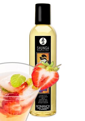 SHUNGA 250 ml Massagel Romance Erdbeere & Champagner
