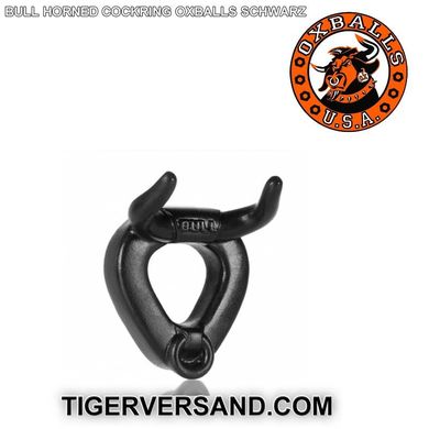 BULL HORNED COCKRING OXBALLS SCHWARZ