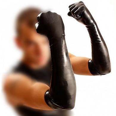 Fisten - Gummihandschuhe Ellenbogen