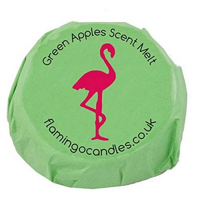 Flamingo Kerze. Sojawachs. Duft grüner Äpfel Schmelzen. Grün