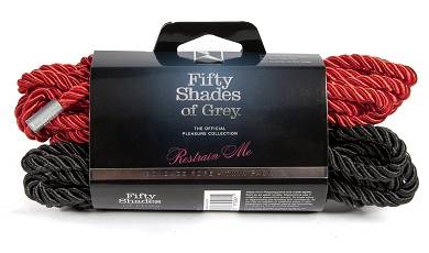 Set aus zwei Bondage-Seilen in Rot und Schwarz