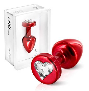Plug mit Herz-Kristallglasstein