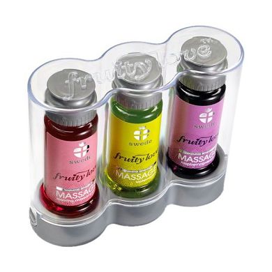 Swede Fruity Love Massagelotion Set.  Wassermelone. Erdbeere. Himbeere/Grapefruit. 150 ml