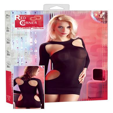 schwarz-transparentes Minikleid mit Ausschnitten