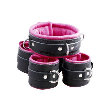 Fessel-Set Basic, schwarz/pink